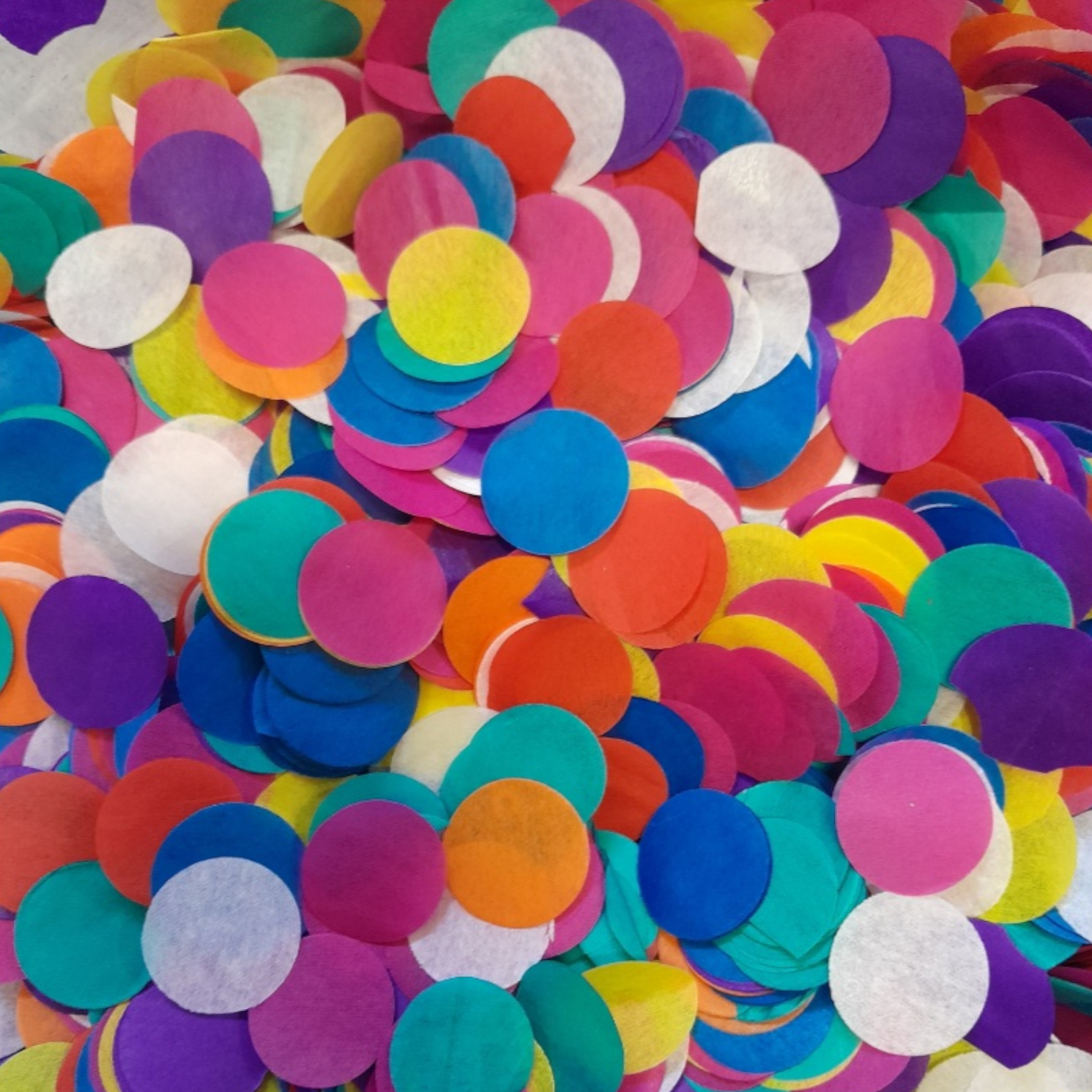 Biodegradable wedding confetti Rainbow Coloured Tissue Paper Confetti Circles.