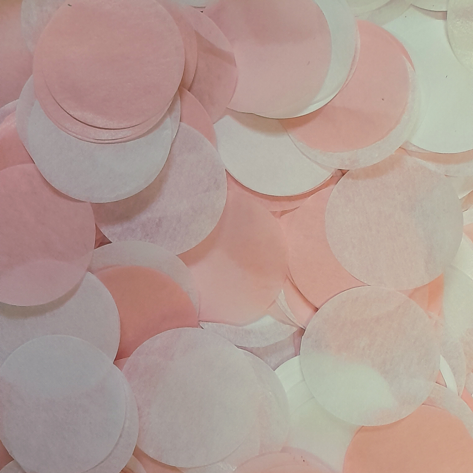 Biodegradable wedding confetti pastel Pink & White Large Tissue Paper Confetti Circles