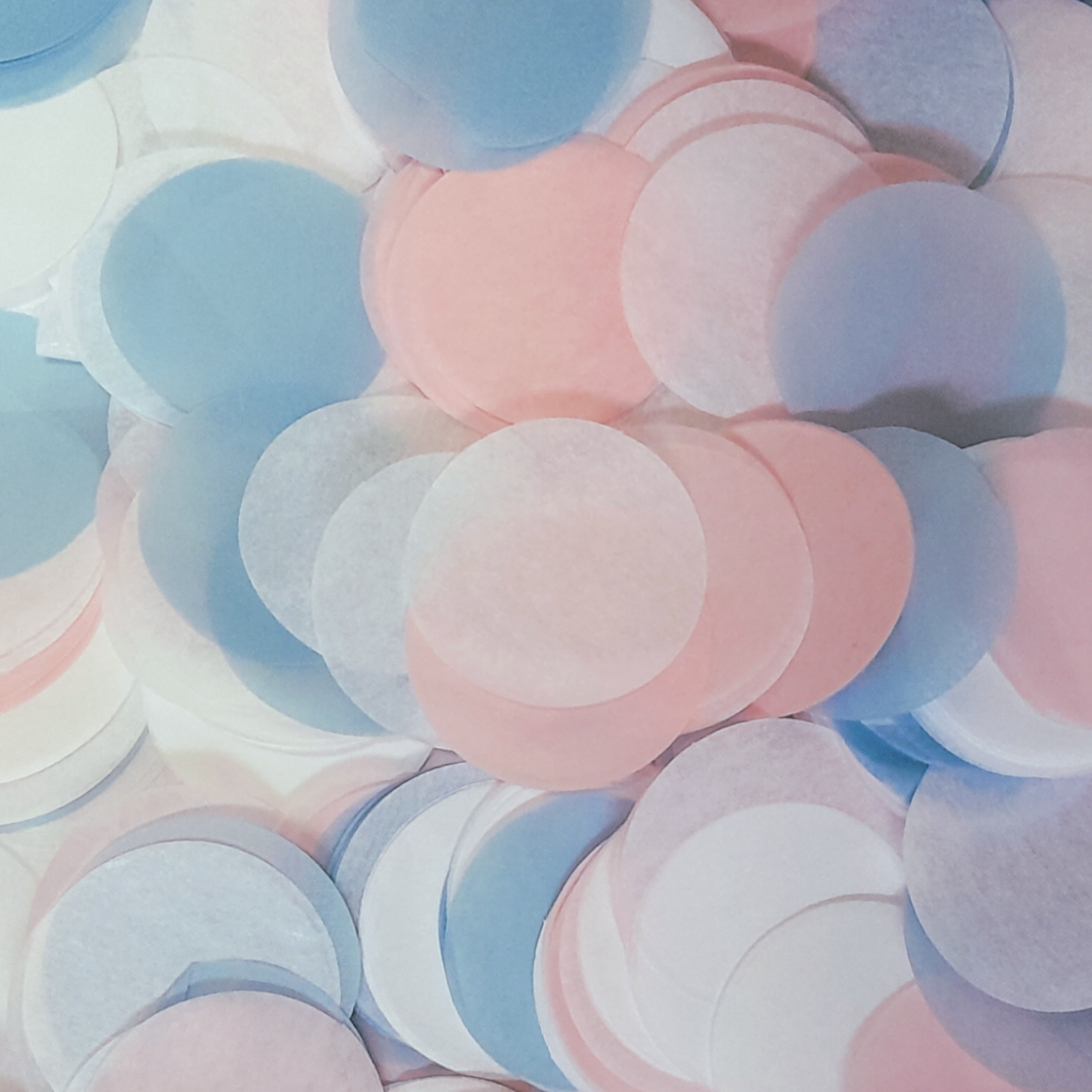 Biodegradable wedding confetti Pink, Blue & White Large Tissue Paper Confetti Circles