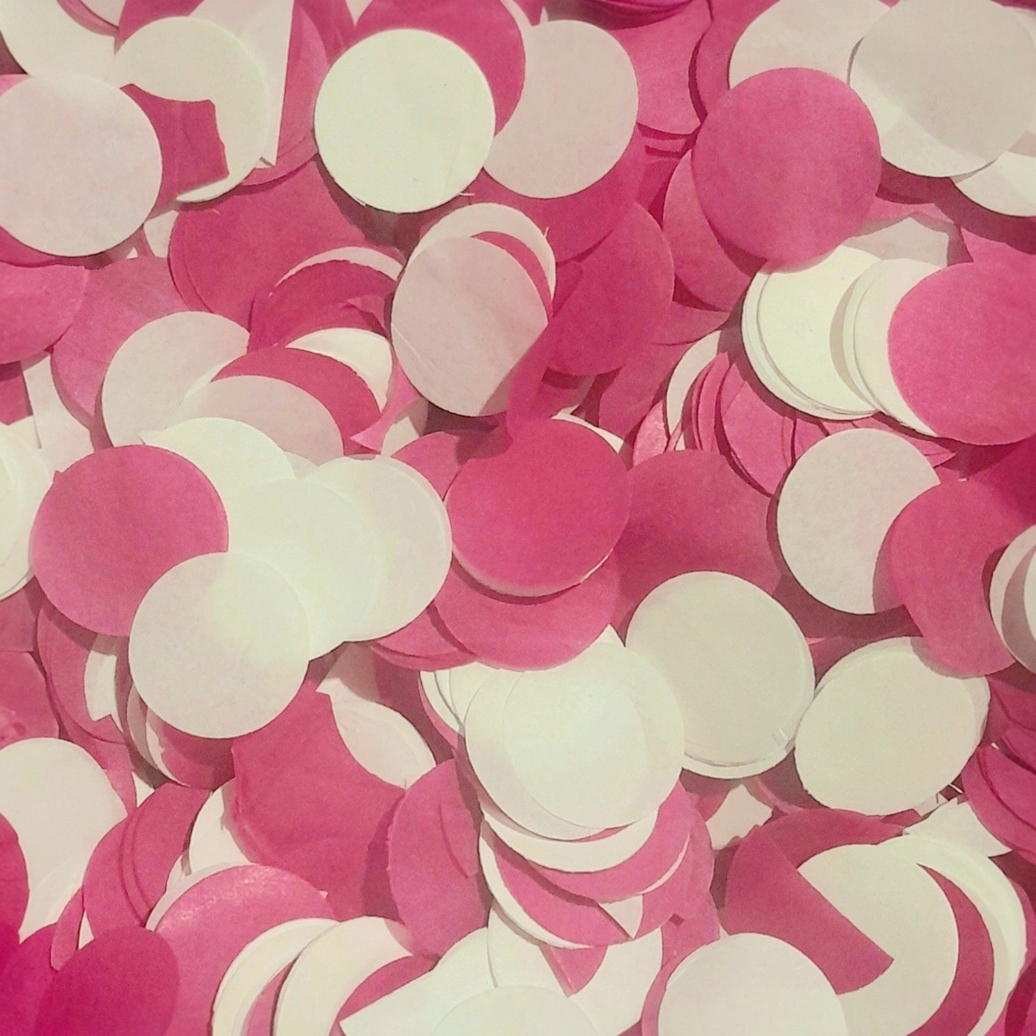 Dark Fuchsia Pink & White Tissue Paper Confetti Circles