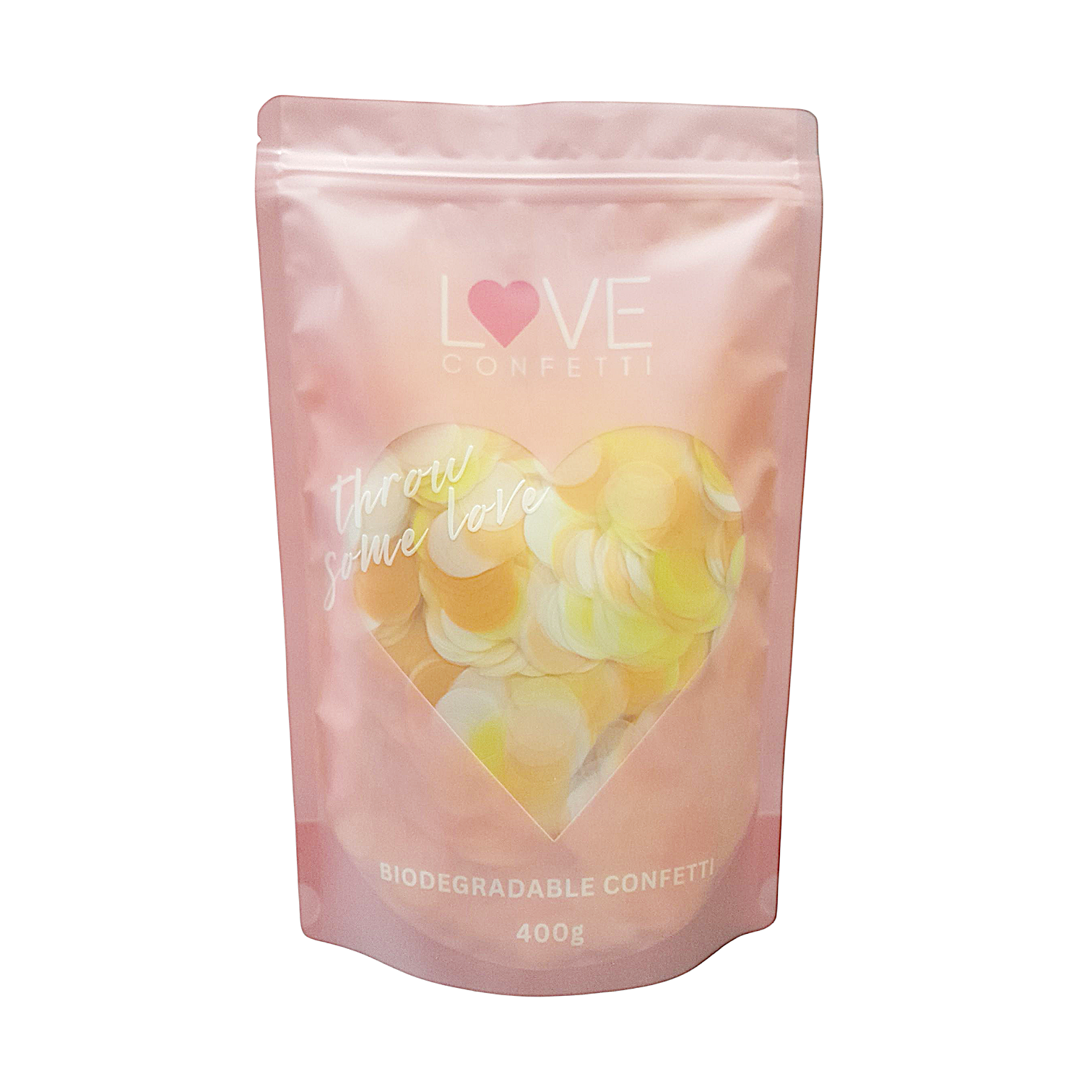 sunshine (yellow, white and orange) biodegradable confetti - water soluble rice paper confetti circles.