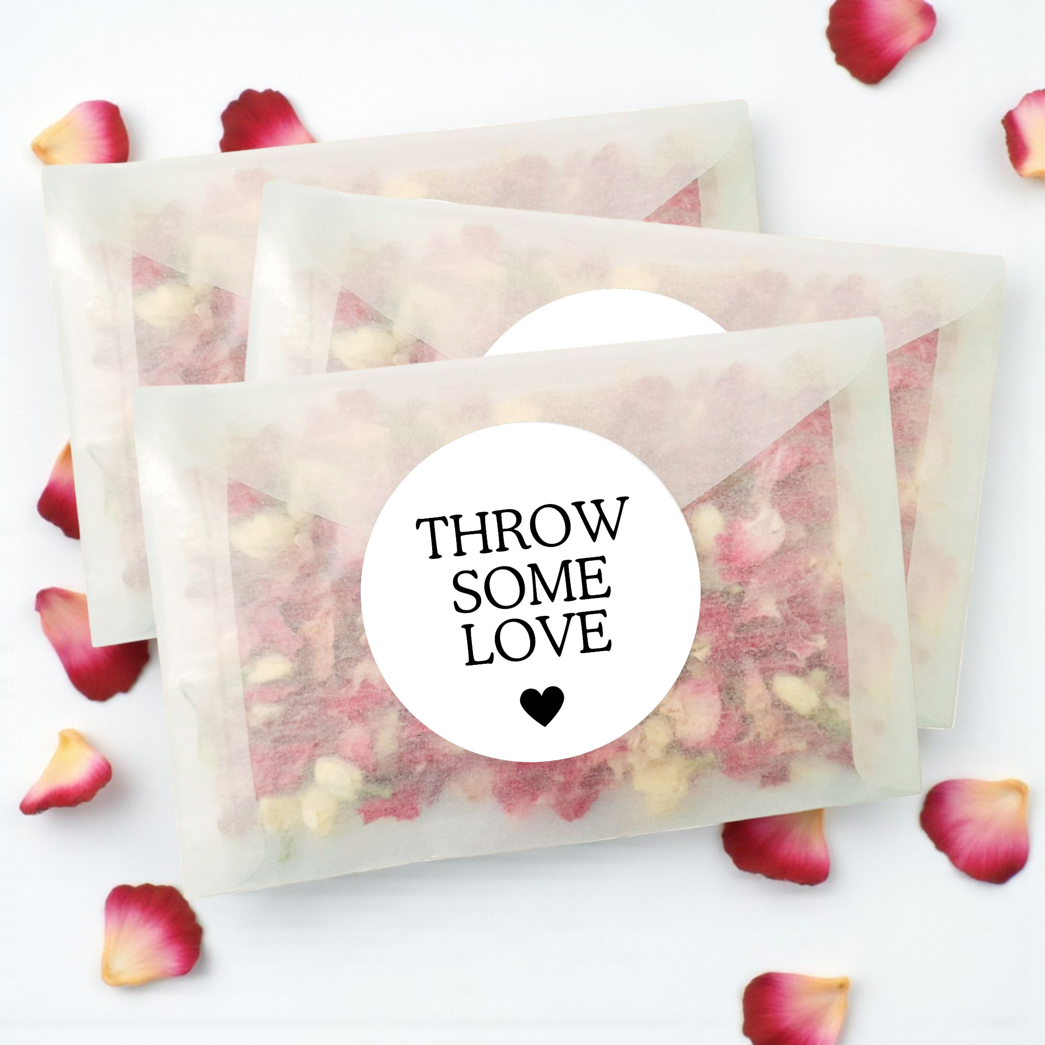 Wedding Dried Flower Petal Confetti Bundle (Confetti, Bags & Stickers)