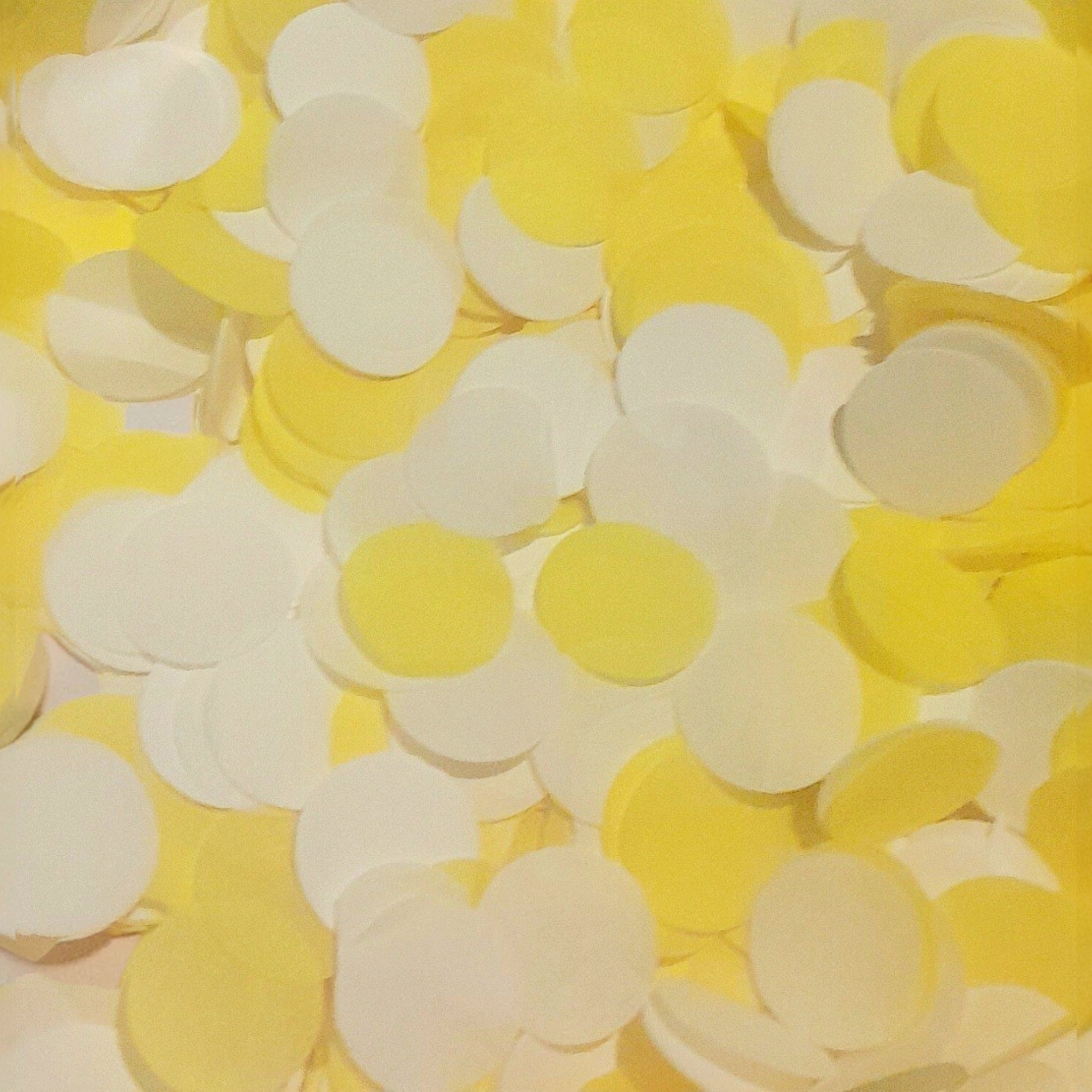 Yellow & White Tissue Paper Confetti Circles