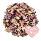 biodegradable dried flower petal confetti pink rose petals jasmine buds and blue cornflower