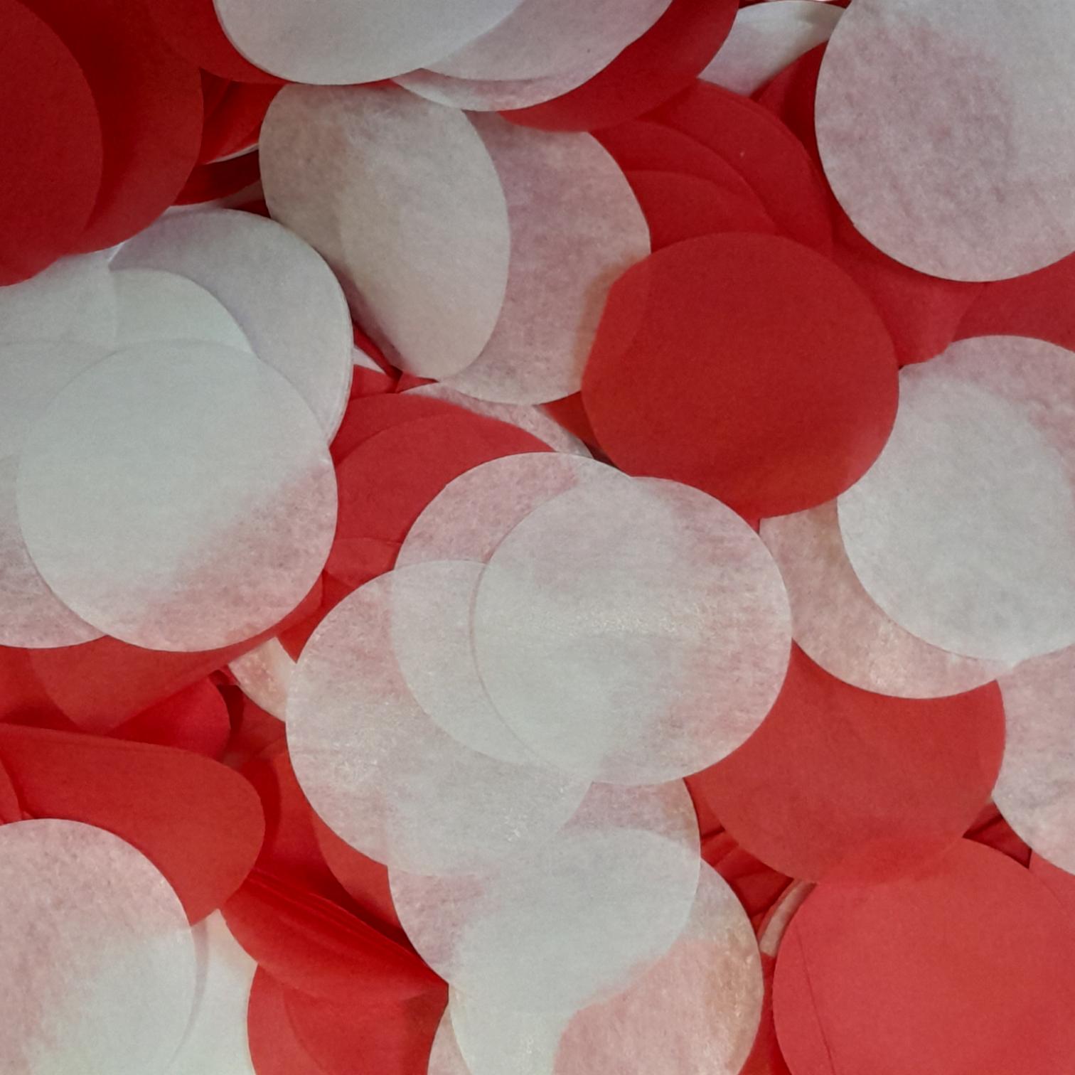 Red & White Large Tissue Paper Confetti Circles
