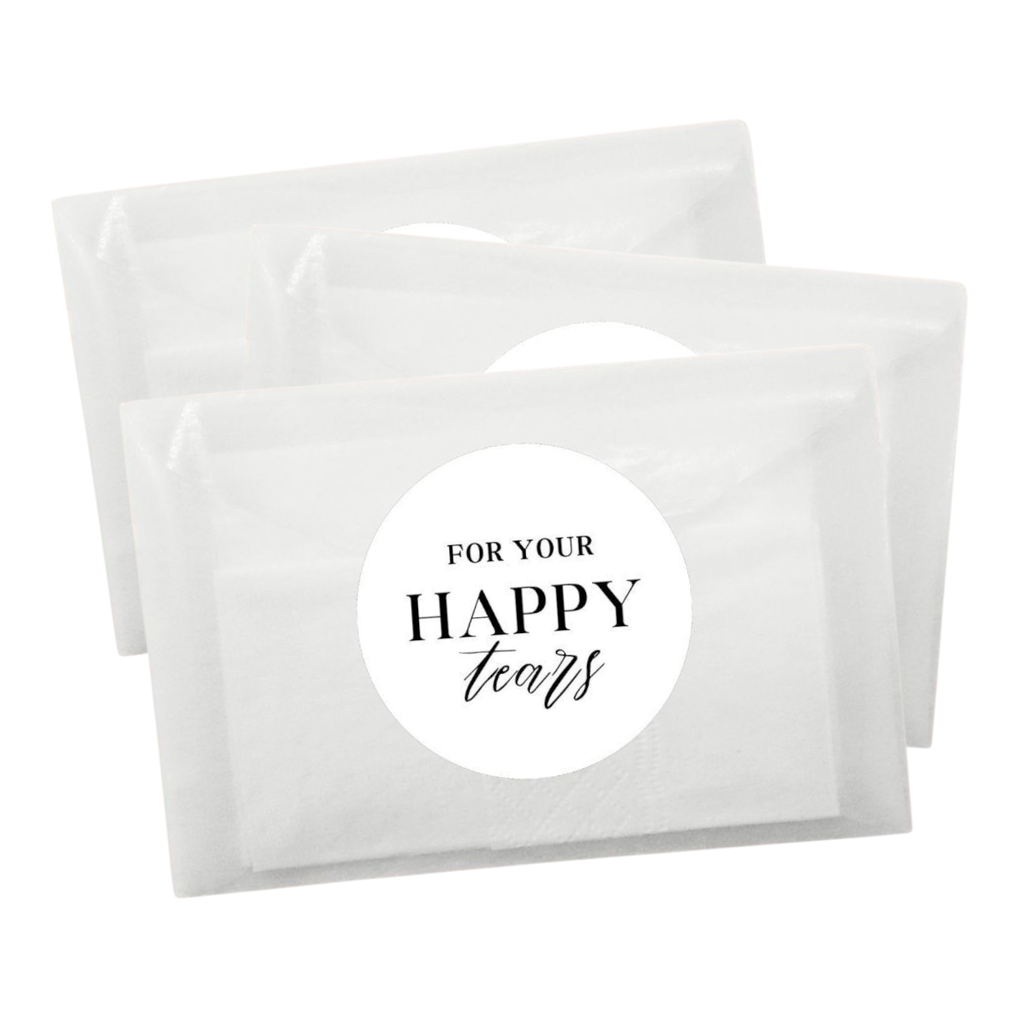 Wedding Favour Tissue Packets (For Your Happy Tears) Sticker Set