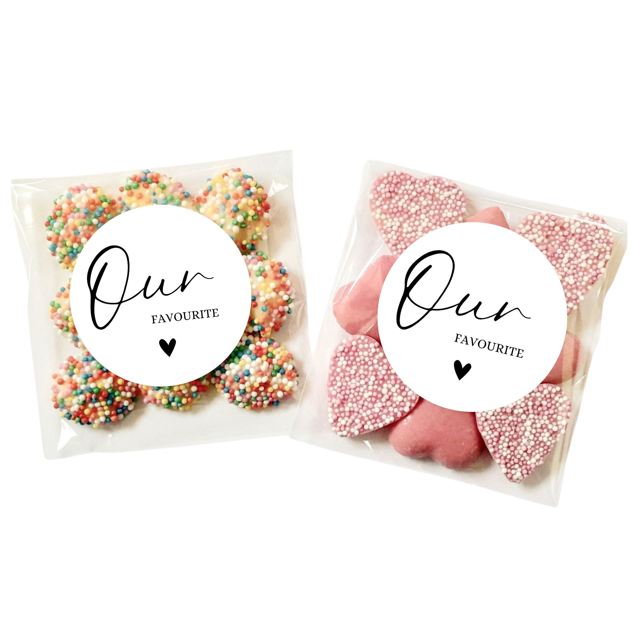 Wedding Favour lolly Bags (Our Favouirte) Sticker Set Sweet Bags
