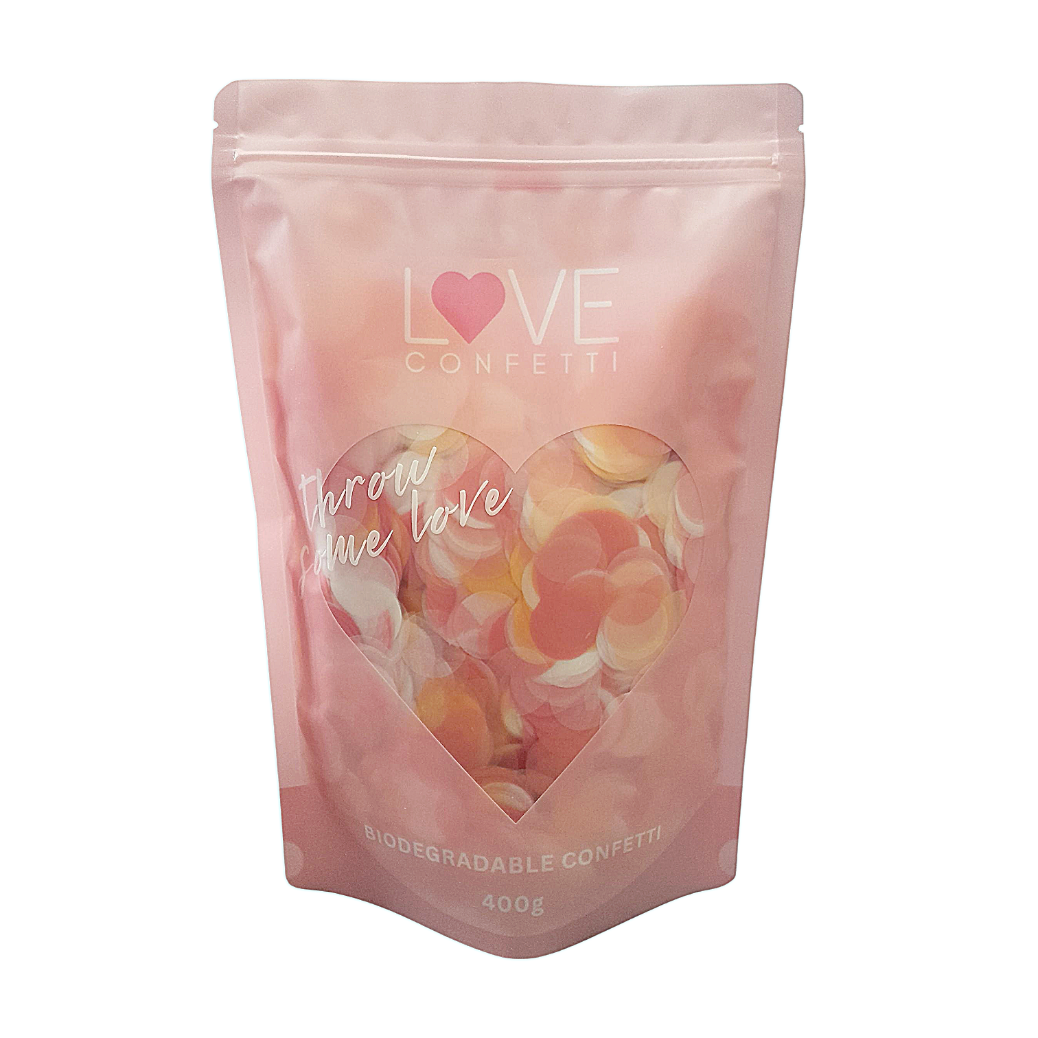 pastel dreams (pink, orange and white) biodegradable confetti - water soluble rice paper confetti circles.