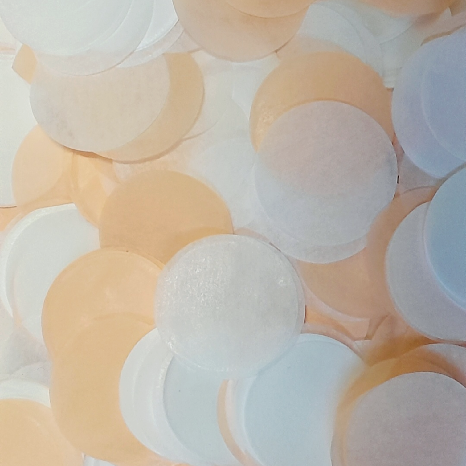 Biodegradable wedding confetti Peach & White Large Tissue Paper Confetti Circles