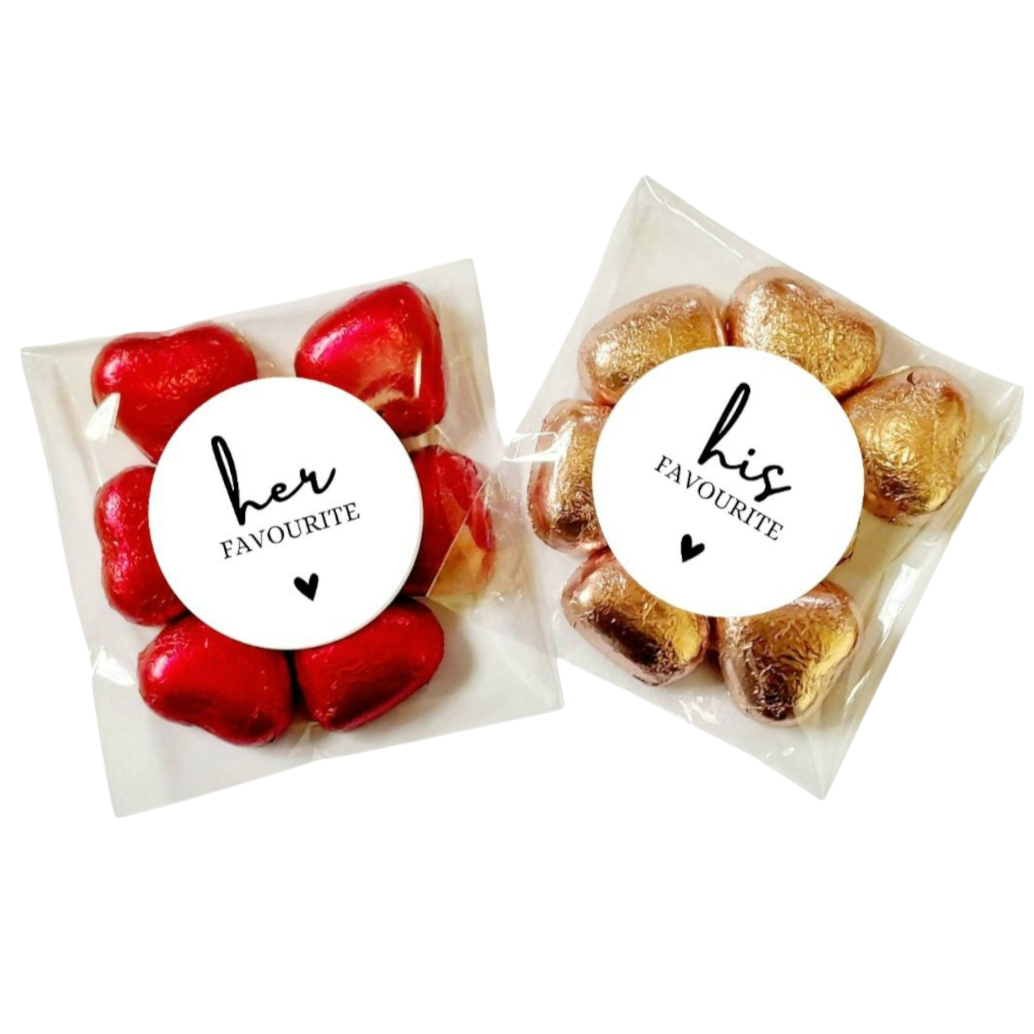 Lolly Bags (His & Her Favourite) Stickers - Wedding Favours