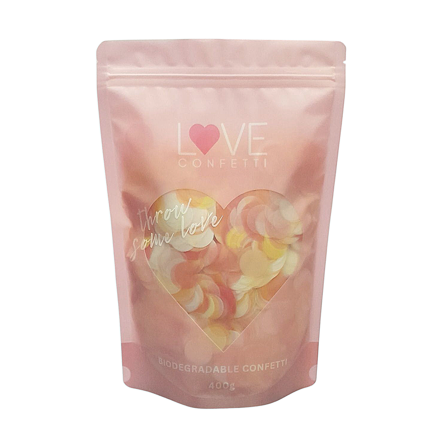 sunset dreams (pink, white, yellow and orange) dissolvable biodegradable confetti - water soluble rice paper confetti circles.