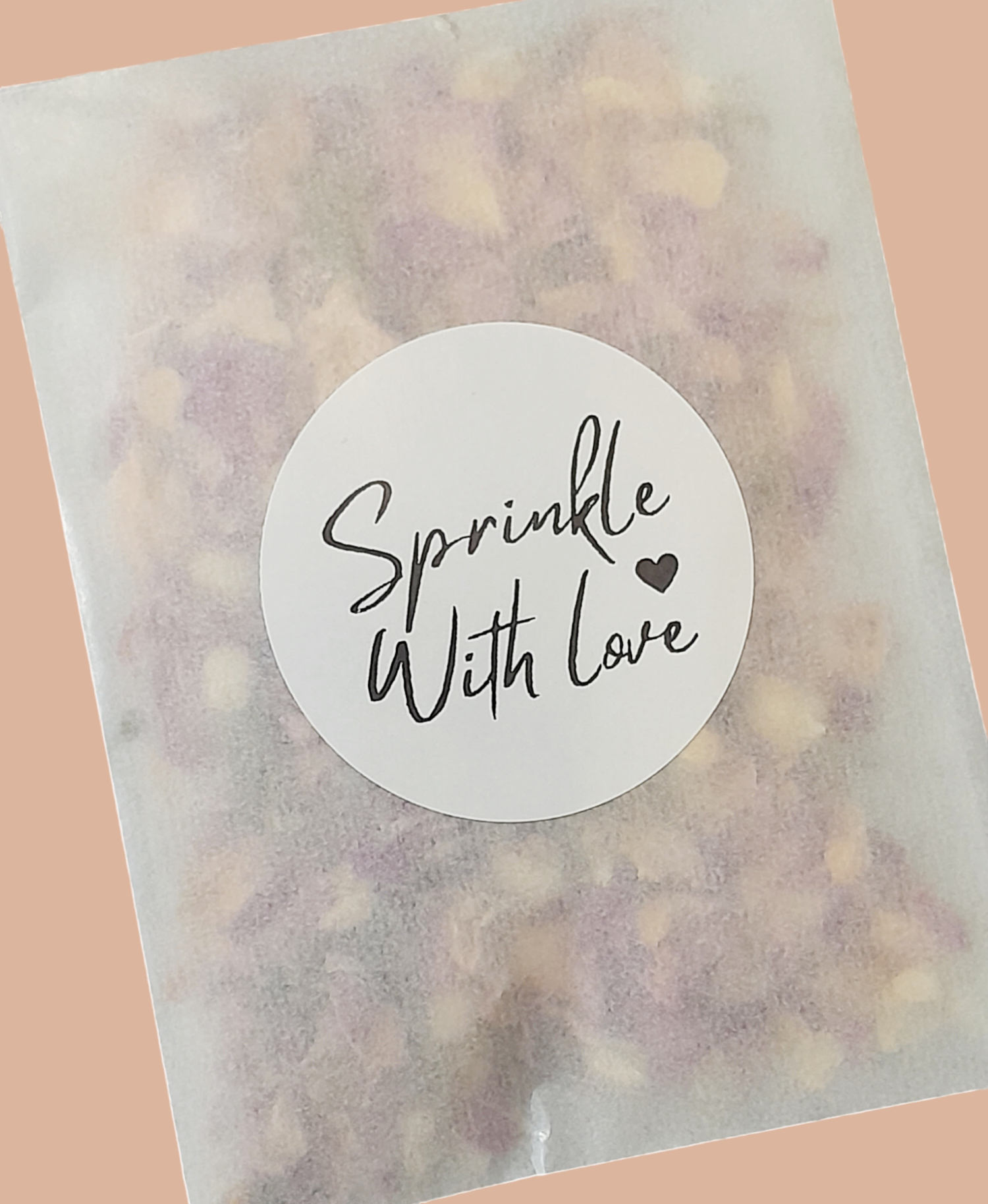 wedding confetti bags and sprinkle with love sticker kit