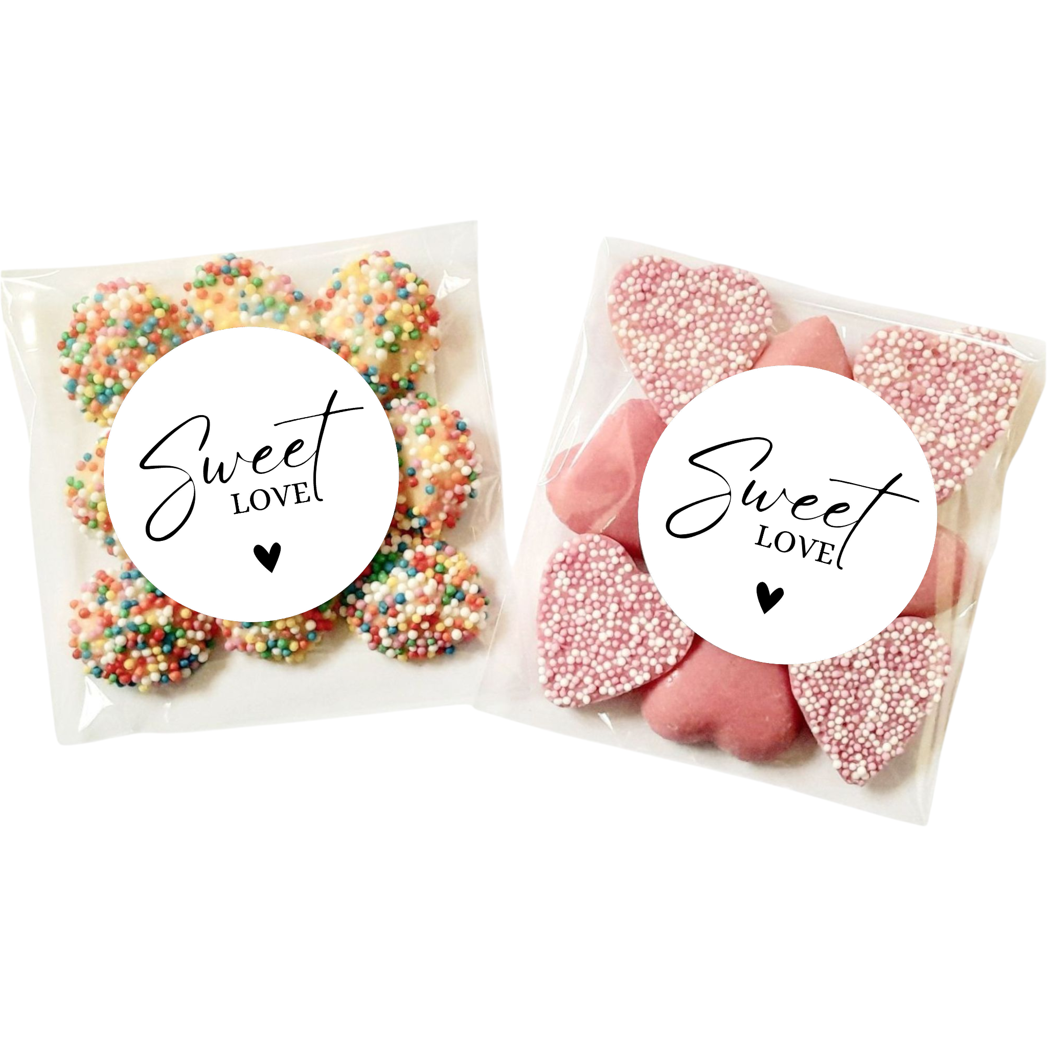 Wedding Favour lolly Bags (Sweet Love) Sticker Set - love is sweet