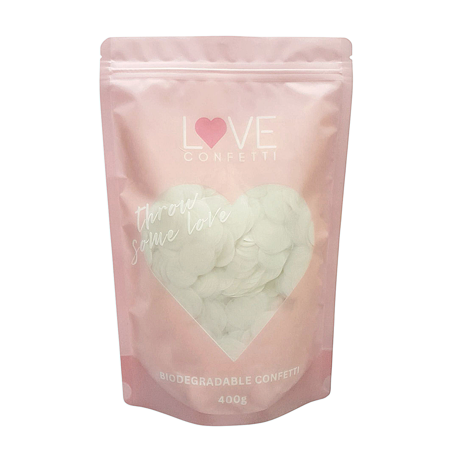 White biodegradable confetti - water soluble rice paper confetti circles.