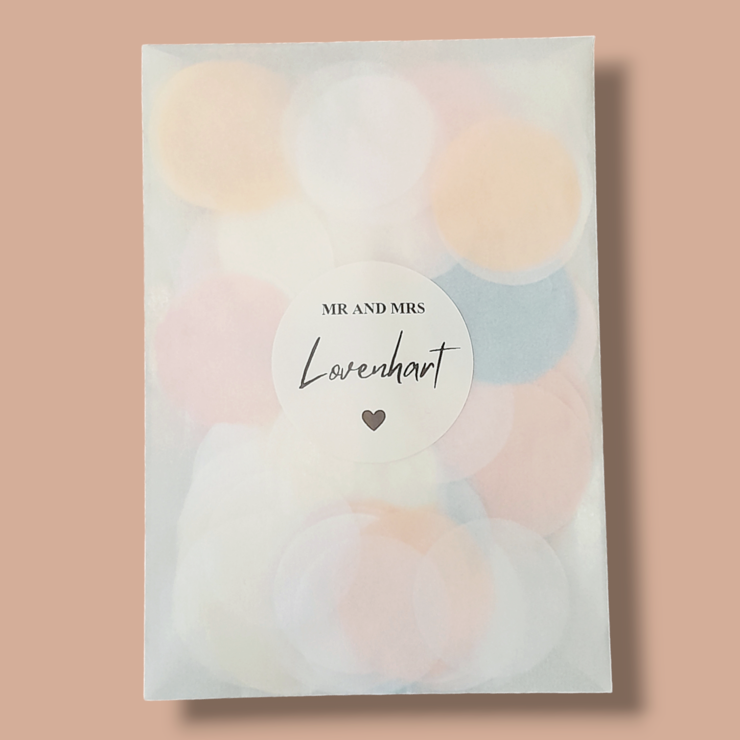 Biodegradable Wedding Confetti Bags & personalised Stickers