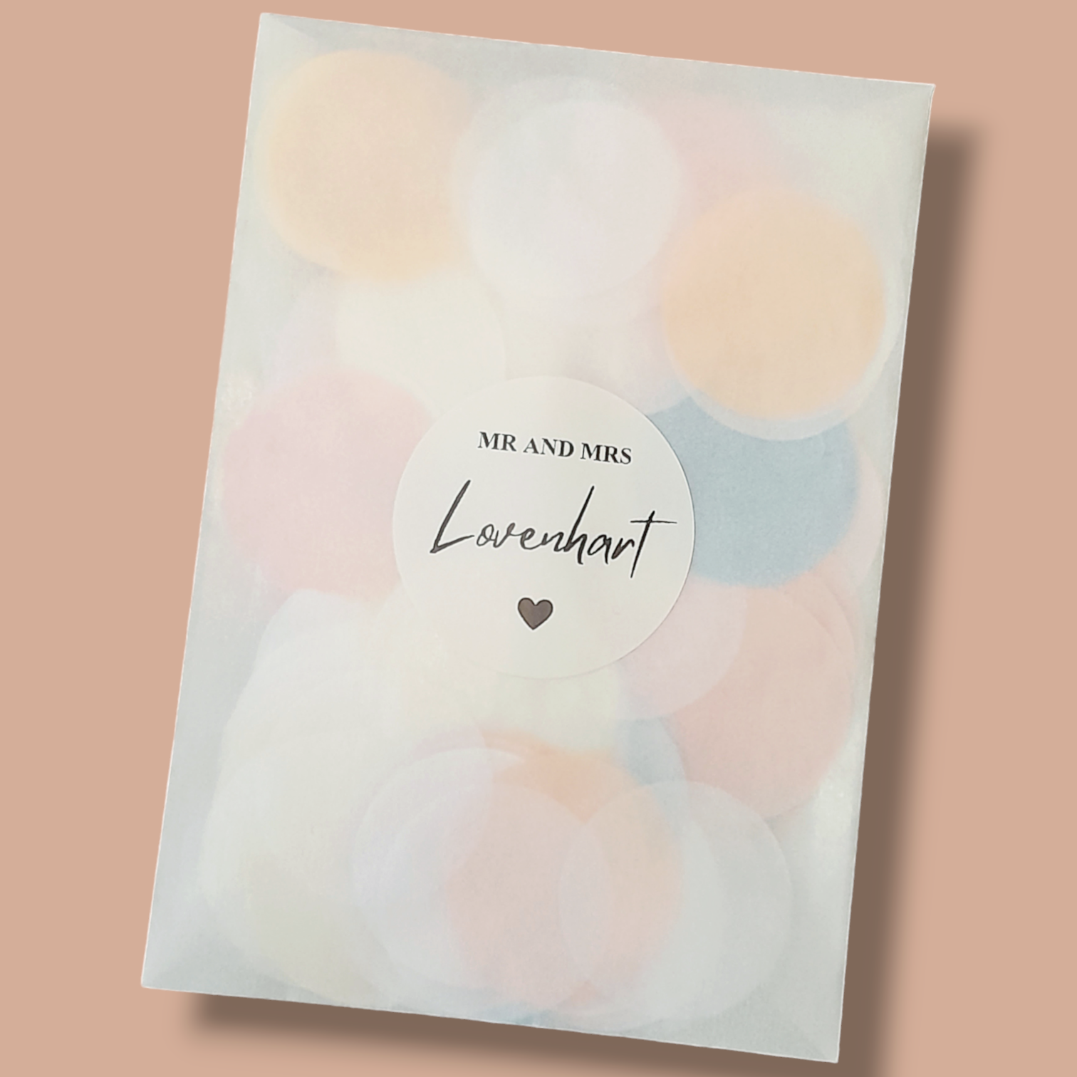 Biodegradable Wedding Confetti Bags & personalised Stickers