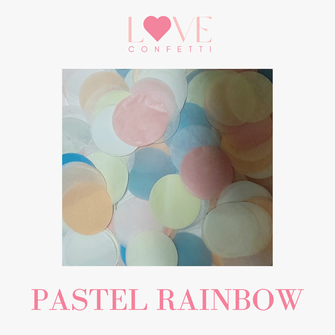 Biodegradable wedding confetti pastel rainbow large tissue paper confetti circles 