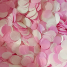 Biodegradable wedding confetti Pink & White Tissue Paper Confetti Circles