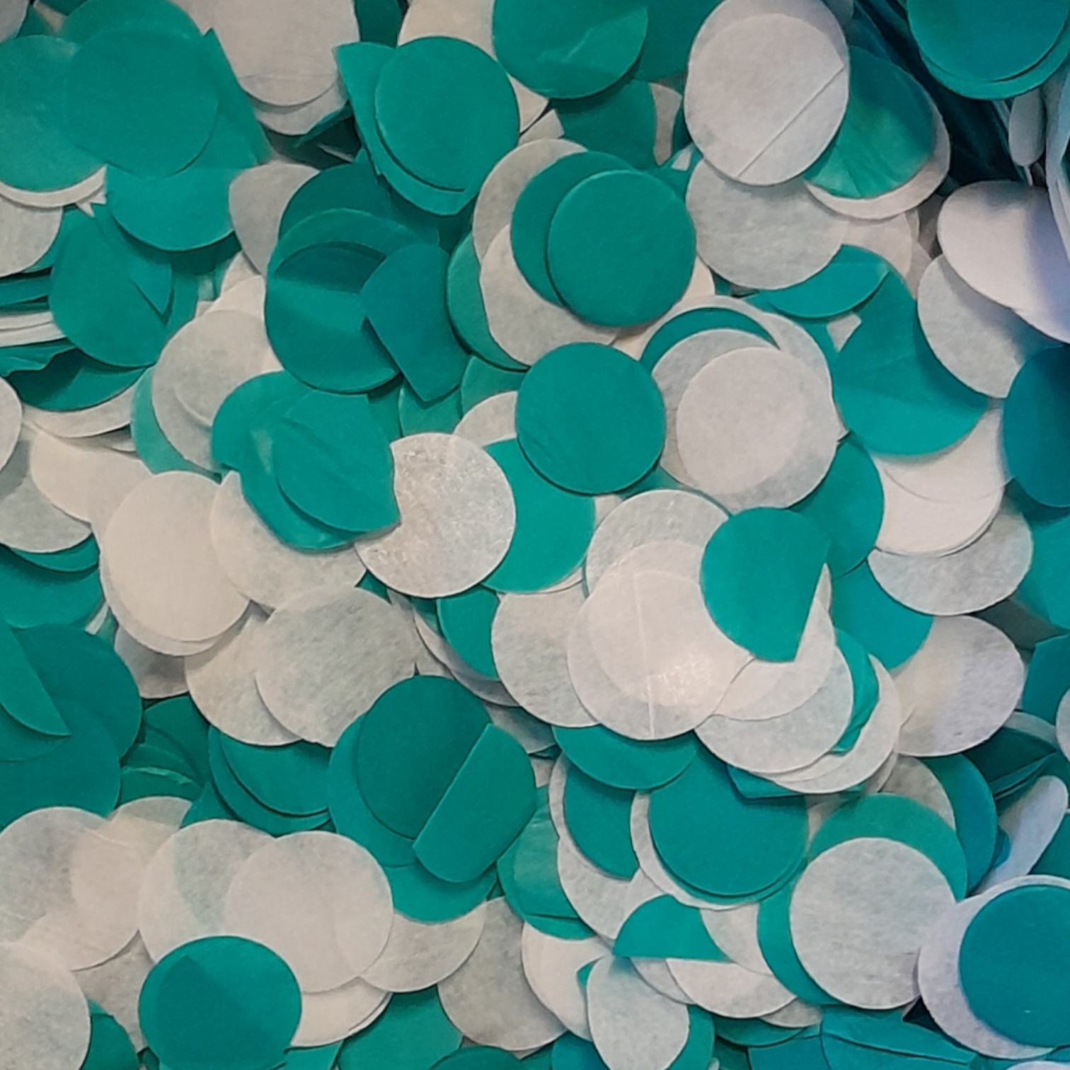 Biodegradable wedding confetti Teal & White Tissue Paper Confetti Circles