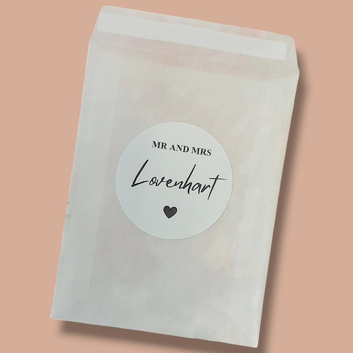 Personalised Biodegradable Wedding Confetti Bags & Sticker Set