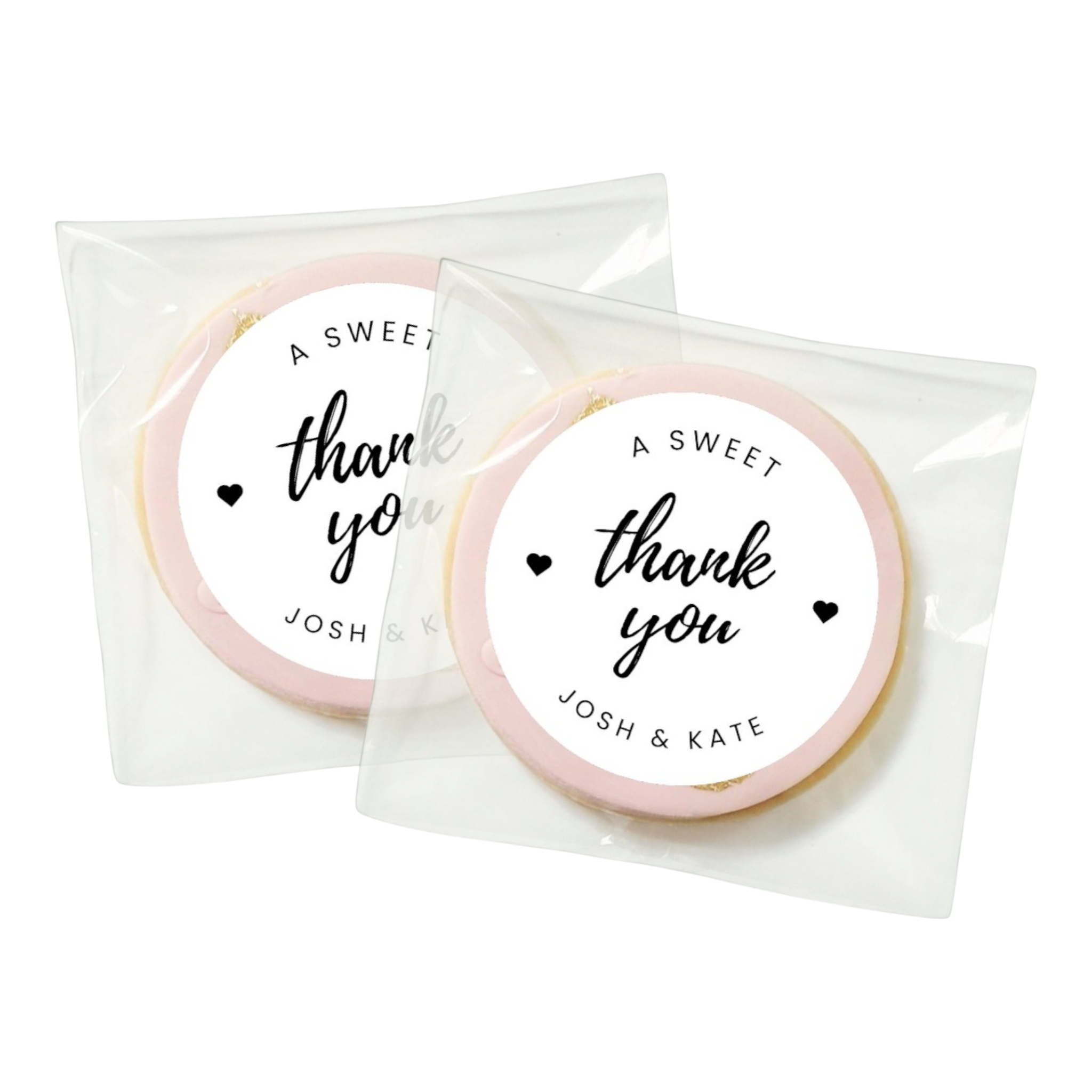 Personalised Wedding Favour Cookie Bags (A Sweet Thank You) Sticker 