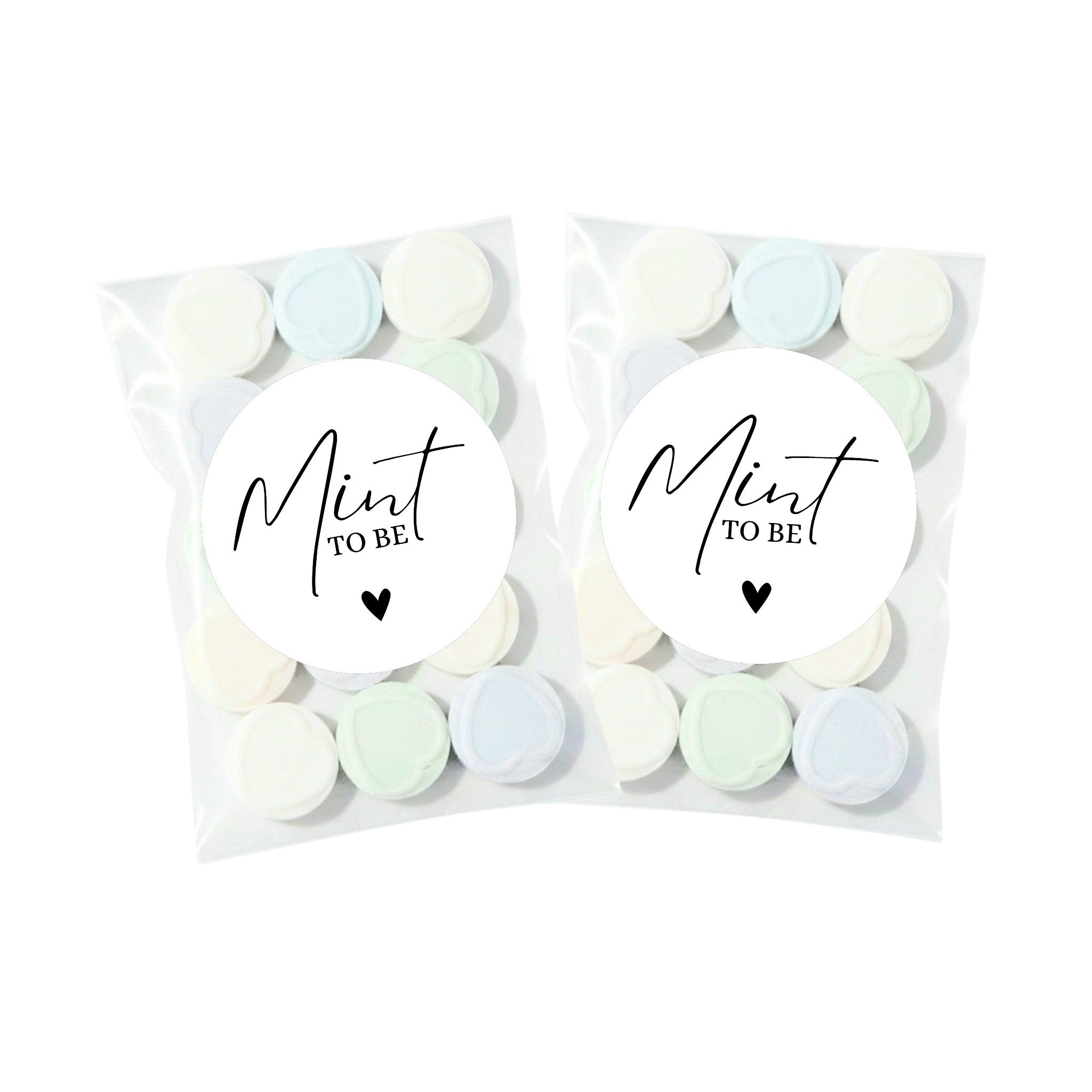 Wedding Favour lolly Bags (Mint To Be) Sticker Set