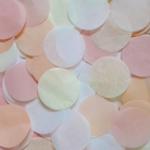 A mix of Pink, Peach Pastel Yellow &amp; White Coloured Large Tissue Paper Confetti Circles.