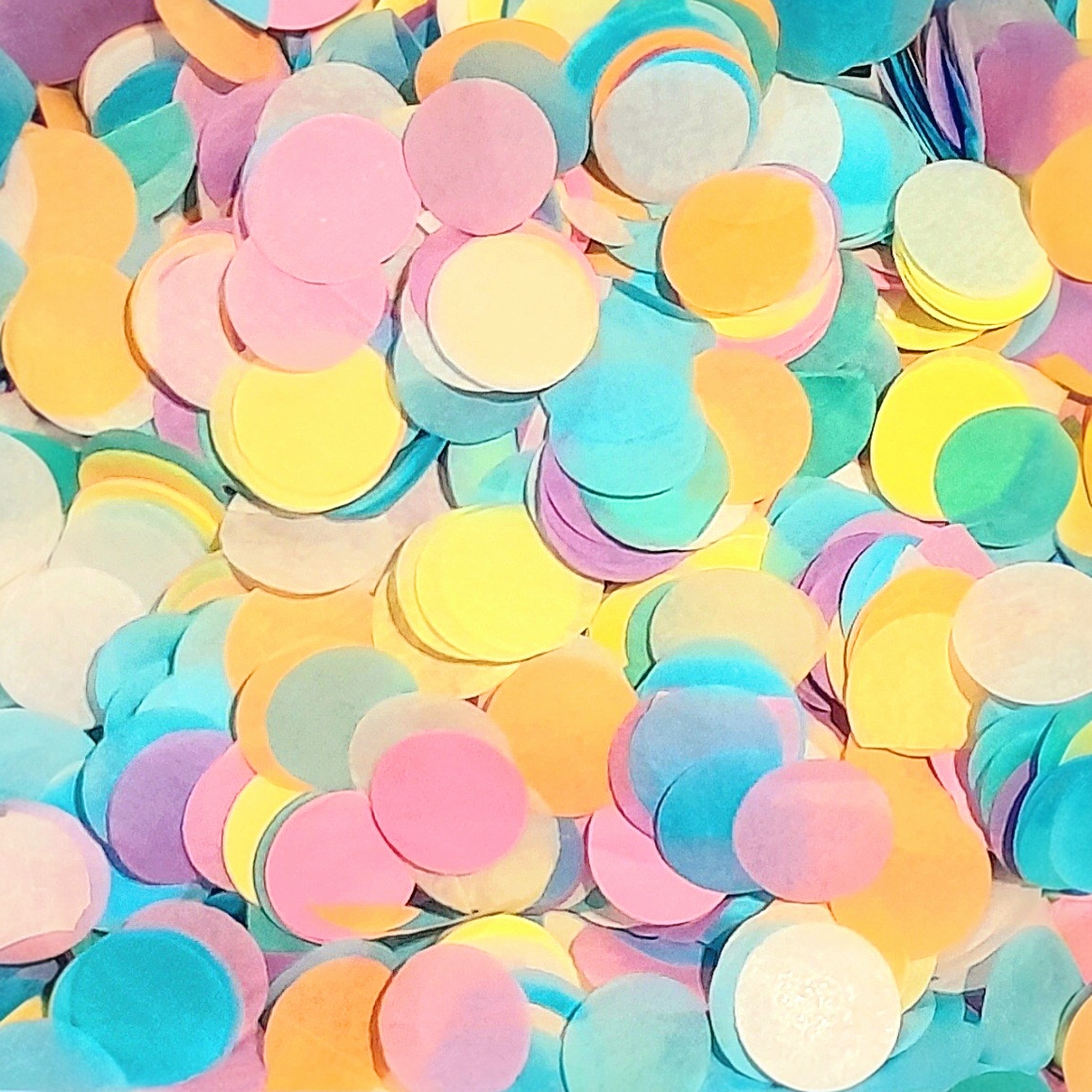 Pastel Rainbow Tissue Paper Confetti Circles