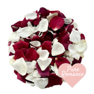 Small Ivory and  Burgundy Red Freeze Dried Rose Petals. Wedding flower petal confetti