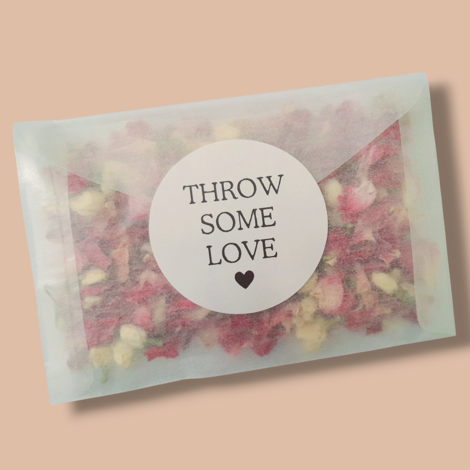 Wedding Flower Petal Confetti Bags Bundle with throw some love Stickers