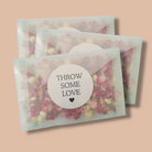 Wedding Flower Petal Confetti Bags Bundle with throw some love Stickers