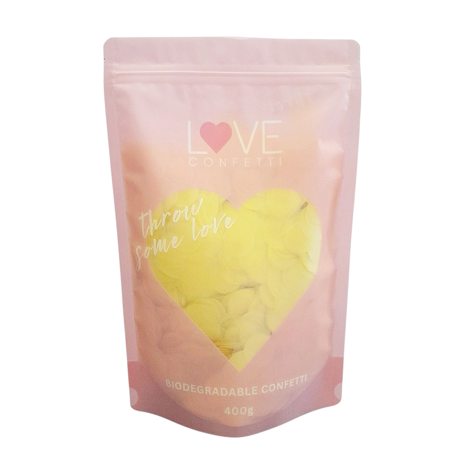 yellow dissolvable biodegradable confetti - water soluble rice paper confetti circles.